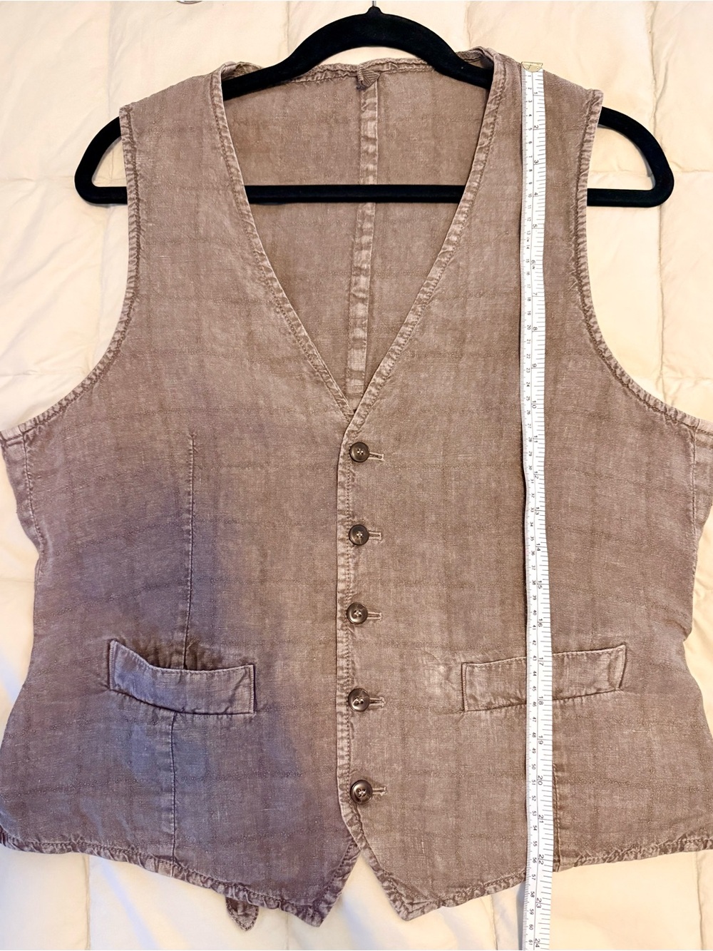 L.B.M. 1911 Distressed Linen Blend Waistcoat Vest Grey Mens IT 50 R US L slim - Picture 9 of 9